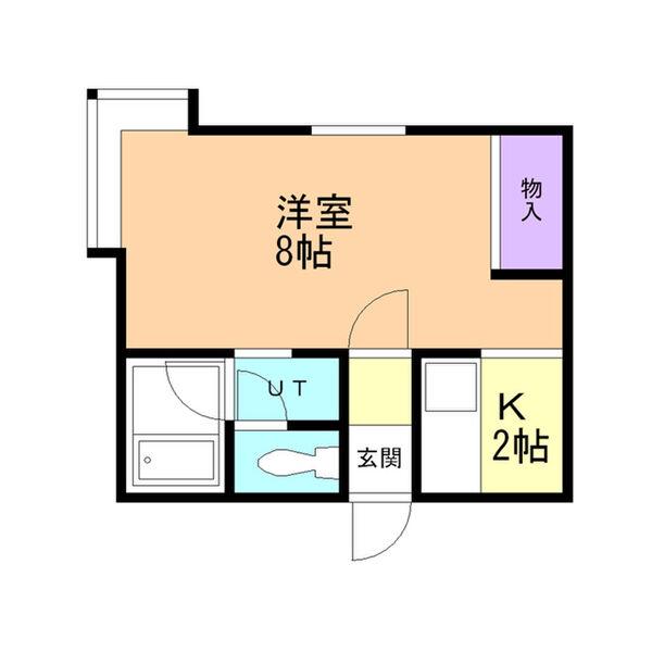 地下鉄東西線 南郷１３丁目駅 徒歩5分 2階建 築38年(ワンルーム/1階)の間取り写真