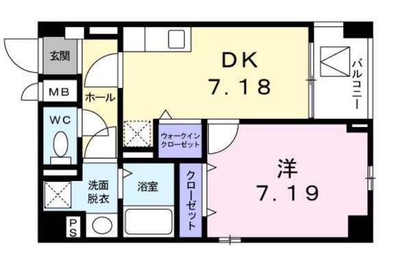 シャインツリー両国(1DK/8階)の間取り写真
