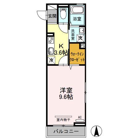 コンフォール戸田公園(1K/2階)の間取り写真