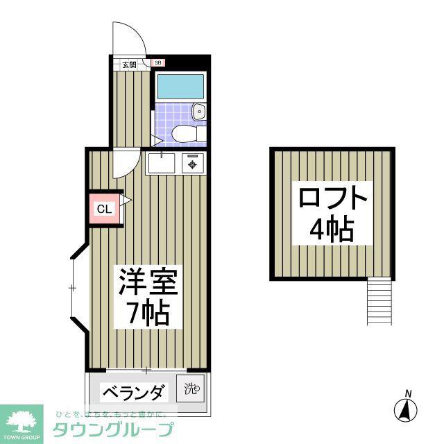 ニューパレス松戸(ワンルーム/2階)の間取り写真