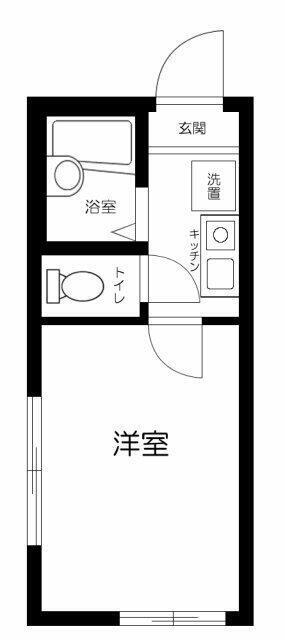 マーレ五反野(1K/1階)の間取り写真