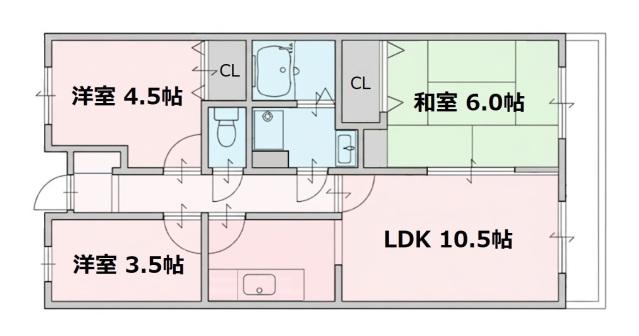 CASA&MICHIROOM己斐上(3LDK/2階)の間取り写真