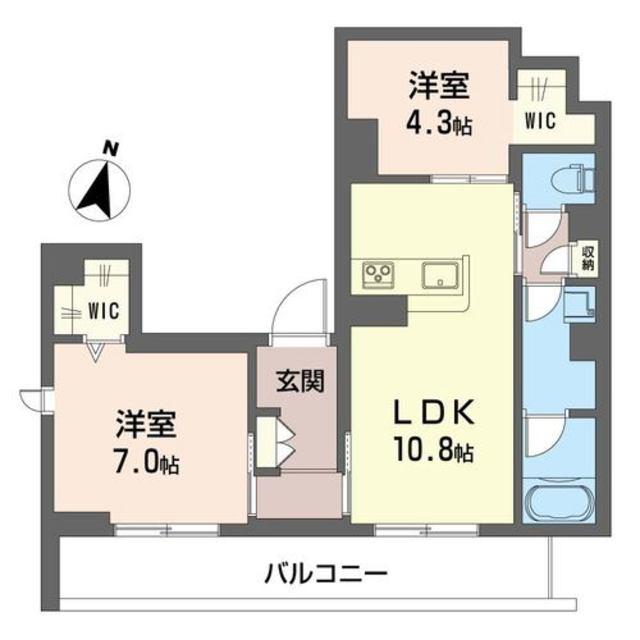 エフスカイパーク(2LDK/3階)の間取り写真