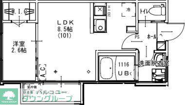 GLYCINE(1LDK/1階)の間取り写真
