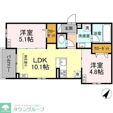 セレスティア綾瀬(2LDK/3階)の間取り写真