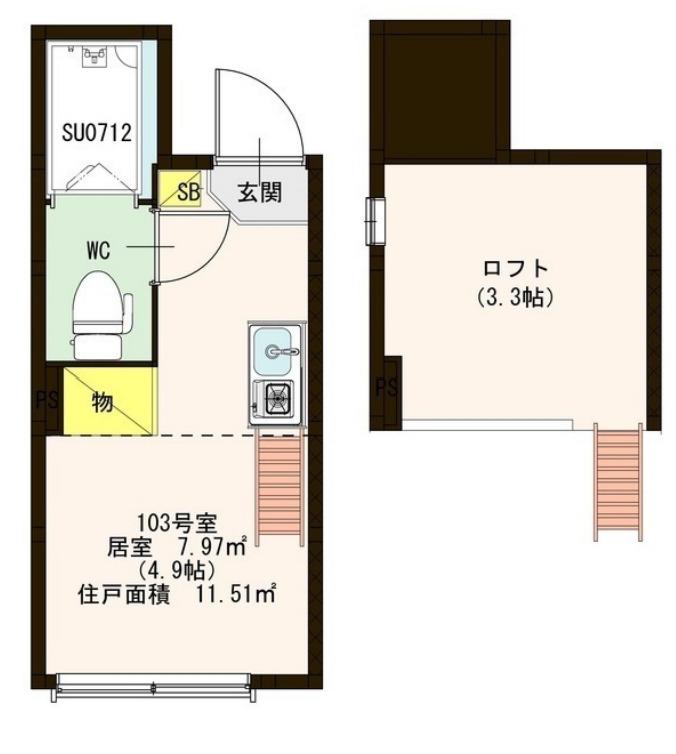 ソレイユ上十条(ワンルーム/1階)の間取り写真