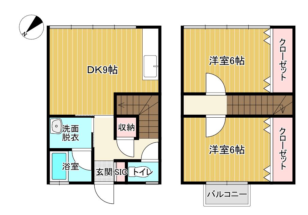 グランツCASA(2DK/1階)の間取り写真