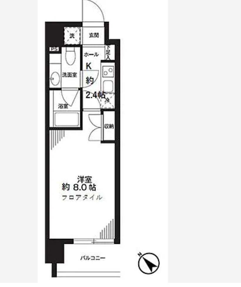 あい蘭道七番館(1K/2階)の間取り写真
