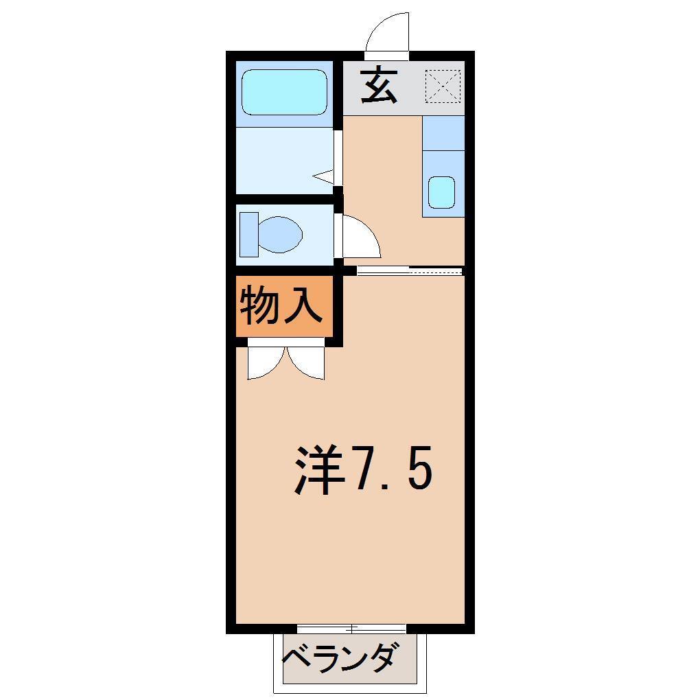 クロイワハイツ(1K/1階)の間取り写真