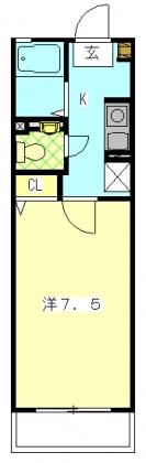 エムスタイル(1K/2階)の間取り写真