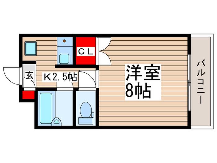 アソルティ葛西(1K/6階)の間取り写真