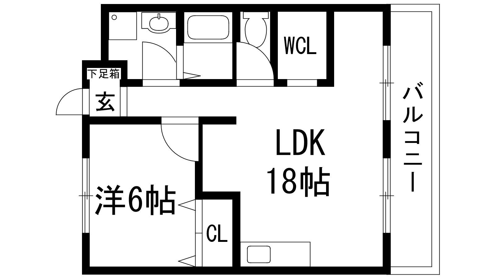 ローズハイツ(1LDK/2階)の間取り写真
