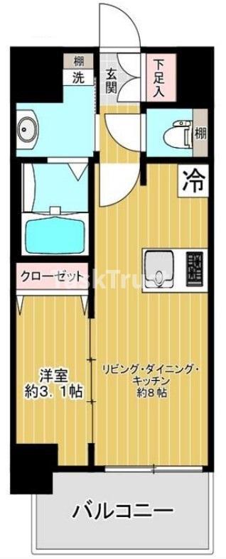 SHOKEN RESIDENCE 大阪都島(1LDK/4階)の間取り写真