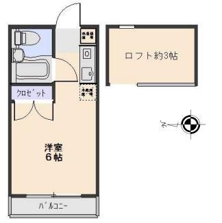 リトルブーケ久我山(ワンルーム/2階)の間取り写真