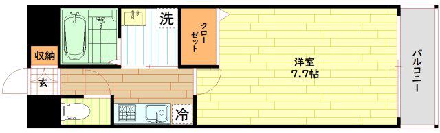  エステーラ都島(1K/9階)の間取り写真