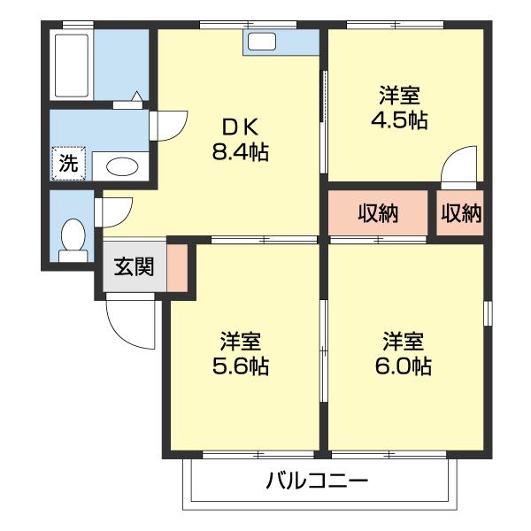 ARBRE(3DK/2階)の間取り写真