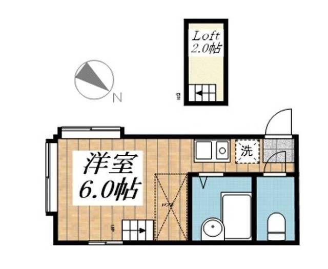 パンシオン 東大宮NO1 B棟(ワンルーム/1階)の間取り写真