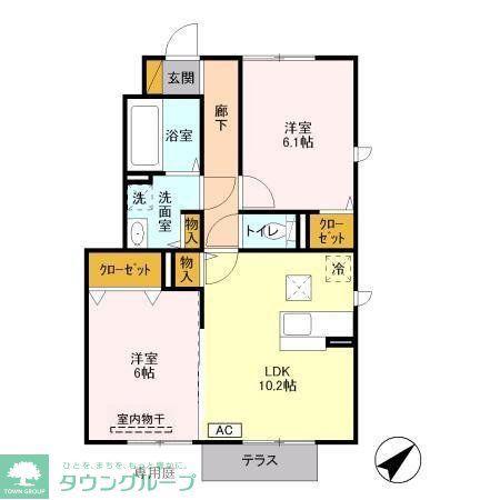 ラ・ソラーナ(2LDK/1階)の間取り写真