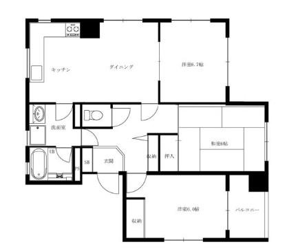 横浜コスタセイス(3LDK/5階)の間取り写真