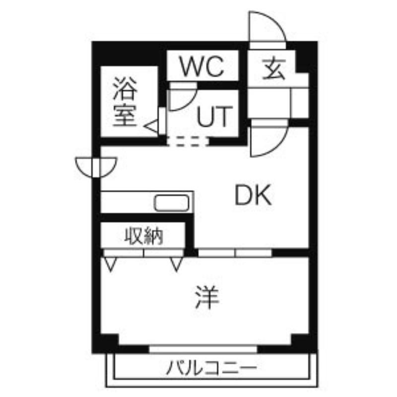 藤屋ビルII(1LDK/2階)の間取り写真