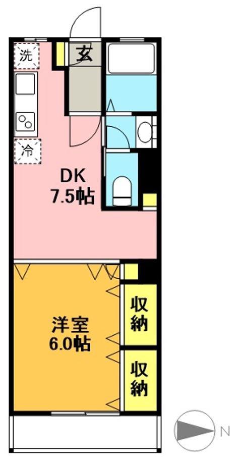 広文マンション(1DK/1階)の間取り写真