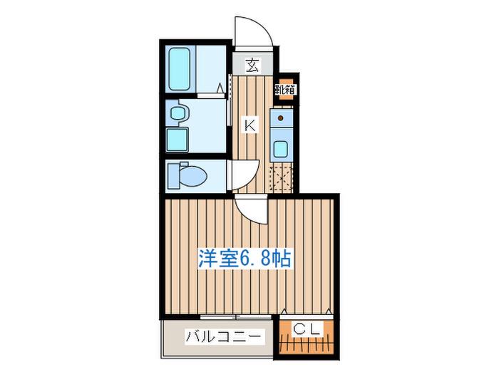 クレスト五十人町(1K/1階)の間取り写真