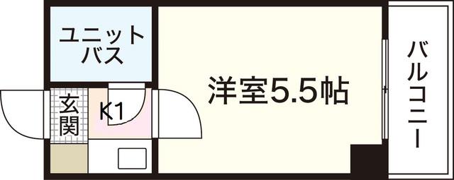 メゾン南竹屋(1K/2階)の間取り写真