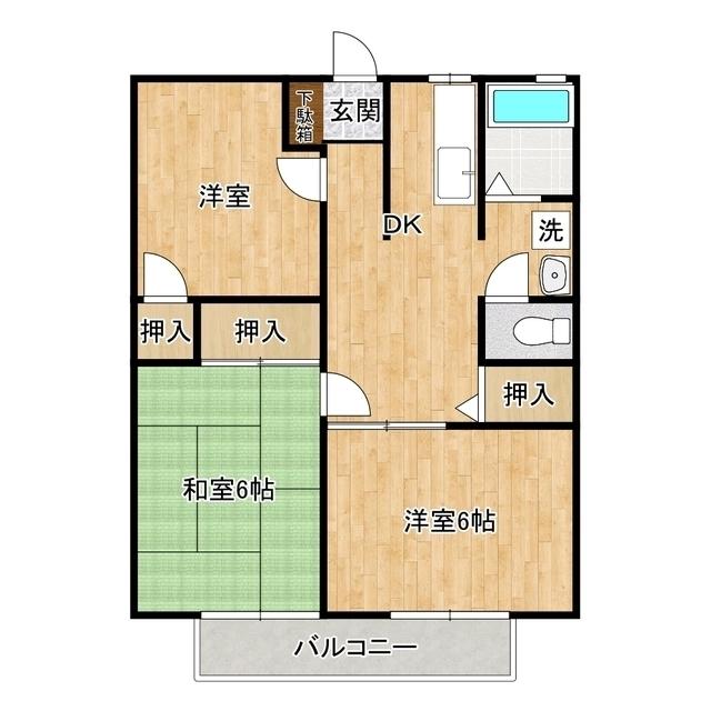 サンシティ小俣I(3DK/2階)の間取り写真