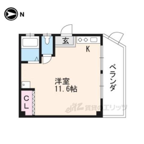 すみれハイツ(ワンルーム/1階)の間取り写真