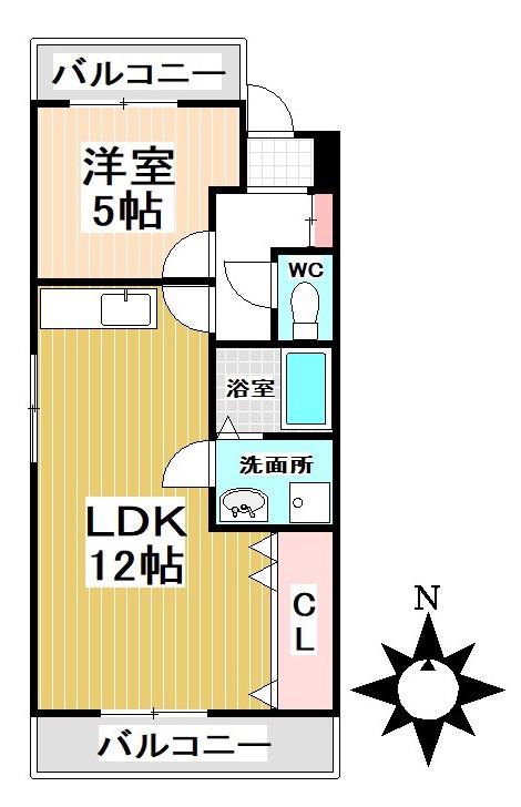 キャッスルミニ松園(1LDK/2階)の間取り写真