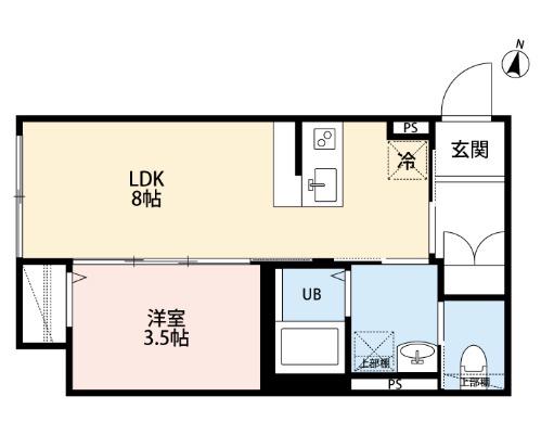 SIZZLE 03(1LDK/1階)の間取り写真