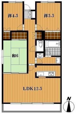 ベルムハイム図南(3LDK/2階)の間取り写真