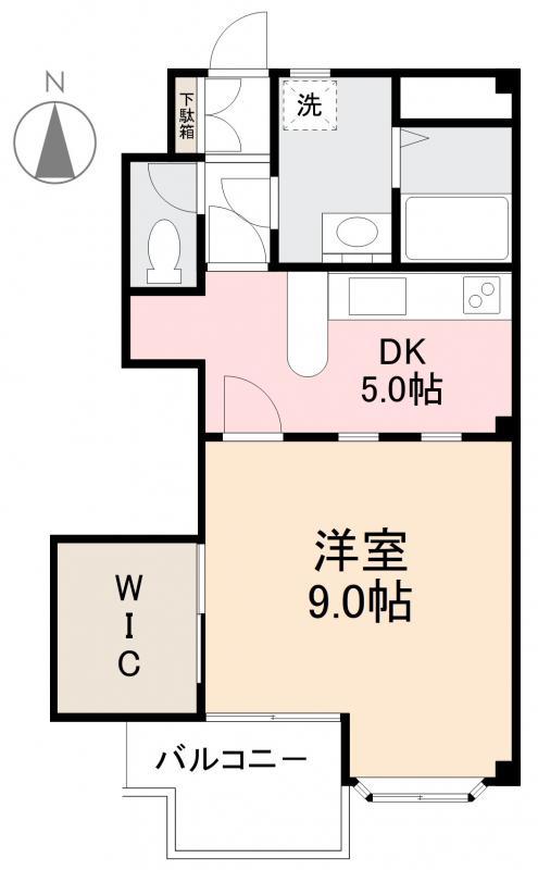 GLITTERI(1DK/1階)の間取り写真