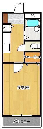 トーカンマンション八千代(1K/1階)の間取り写真