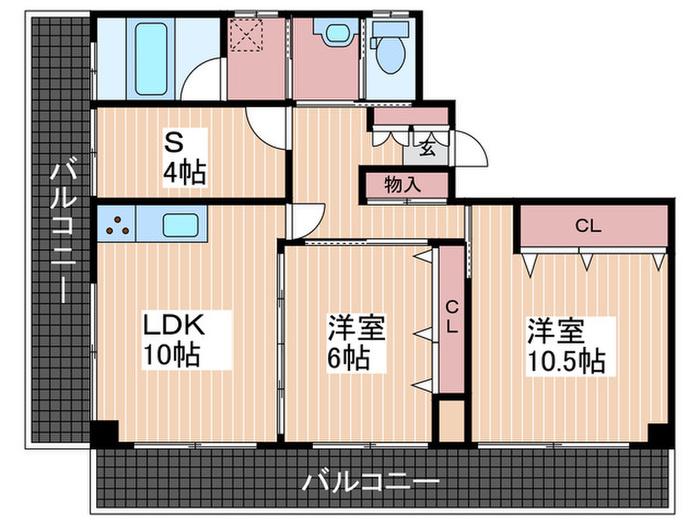 馬場ビル(2SLDK/3階)の間取り写真