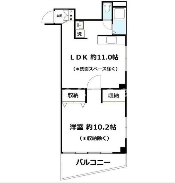 マイネ岸野ビル(1LDK/3階)の間取り写真