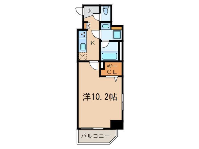 カーサグランデYK(1K/1階)の間取り写真