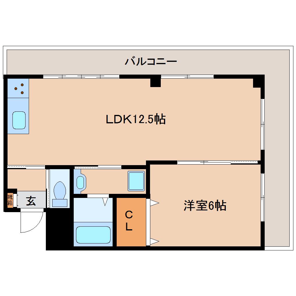 エスポワールキムラI(1LDK/2階)の間取り写真