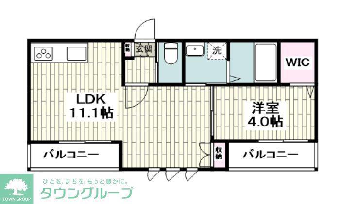 クレール中町(1LDK/3階)の間取り写真