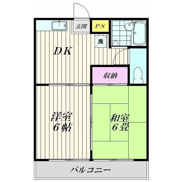 メゾネット ミヤ(2DK/3階)の間取り写真