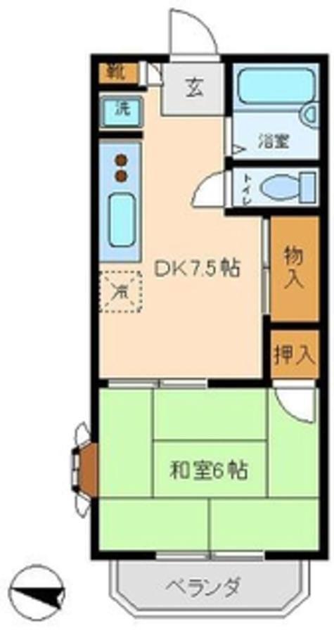 タウニー依田(1DK/3階)の間取り写真