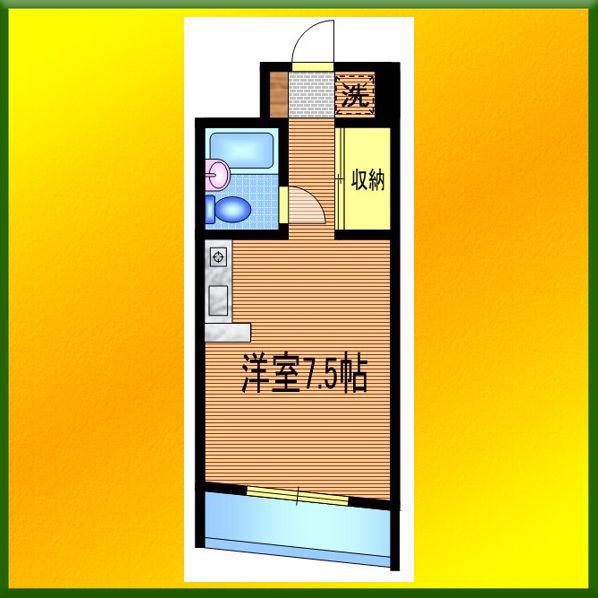 ヴォージュ石川(ワンルーム/1階)の間取り写真