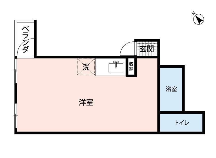 中原ビル(ワンルーム/2階)の間取り写真