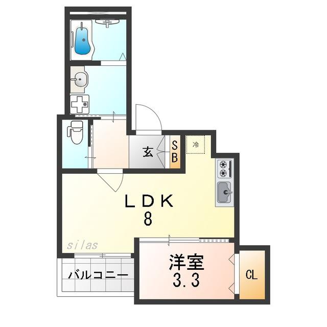 H-MAISON塚本III(1LDK/3階)の間取り写真
