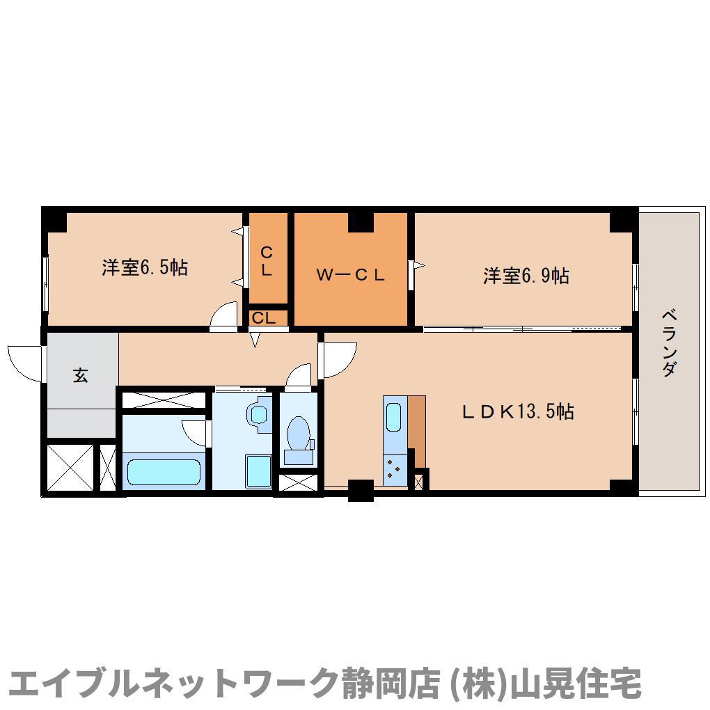 イーストタウン巽(2LDK/5階)の間取り写真