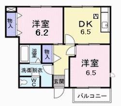 カーサ エレガンテ A(2DK/1階)の間取り写真