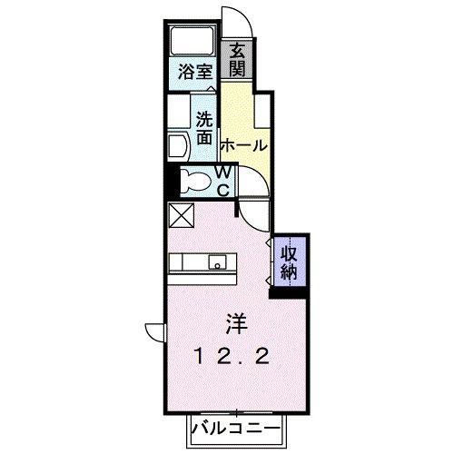 SUNSQUARE新地A(1K/1階)の間取り写真