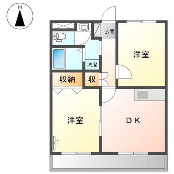 サンライズ2番館(2DK/3階)の間取り写真