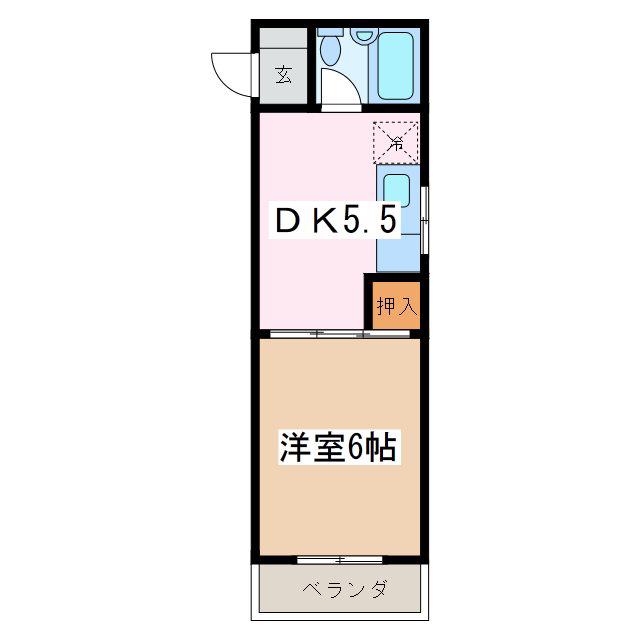 コーポヒナリ(1DK/3階)の間取り写真