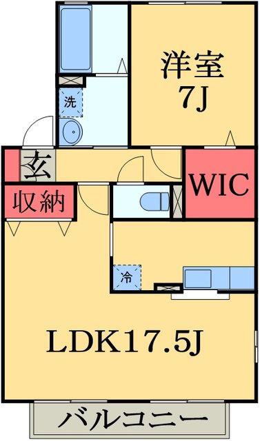 メープルII(1LDK/1階)の間取り写真